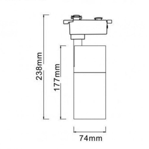 Faretto Led 15w Orientabile Per Binario Monofase Direzionabile Cct Switch Ip20 Fm-15w-3c