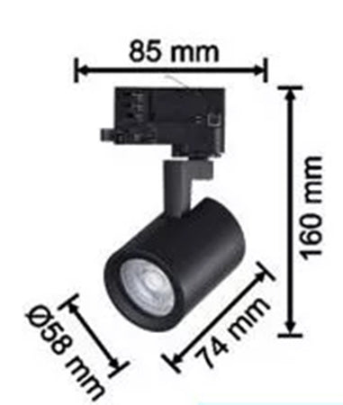 Faretto Lampada Portafaretto Per Binario Trifase Direzionabile Attacco Gu10 Ip20 Tr8801