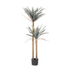 Pianta artificiale Yucca con vaso in plastica nero, con foglie in plastica