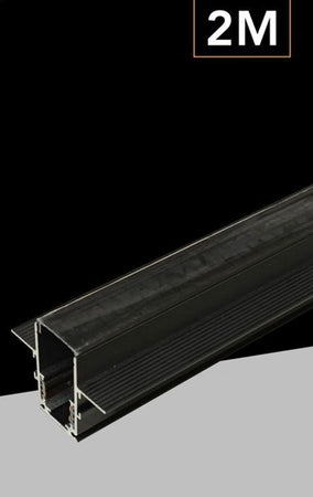 Binario Lineare Da Incasso Alluminio Nero Per Track Lights Magnetiche Dc48v 2mt Gf-201-2m