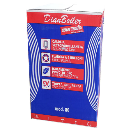 Scaldabagno boiler elettrico 80lt verticale - 2 anni di garanzia