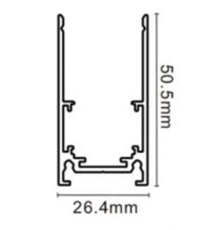 Binario Lineare Esterno In Alluminio Nero Per Track Lights Magnetiche Dc 48v 2mt Gf-3-2m