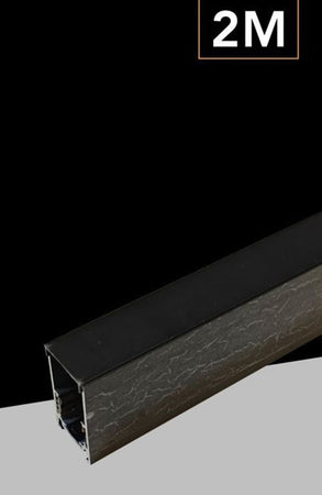 Binario Lineare Esterno In Alluminio Nero Per Track Lights Magnetiche Dc 48v 2mt Gf-3-2m