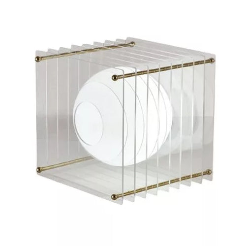 Lampada Da Tavolo Lume Attacco G9 Ip20 20cm Oro Bianco Design Moderno Minimalista D07