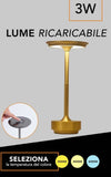Lampada Da Tavolo Moderna 3w Lume Ricaricabile Touch Dimmerabile Tecnologia Cct D38-3c