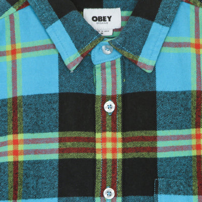 OBEY Camicia Manica Lunga Uomo Orchard L/s Woven Aqua Multi da uomo