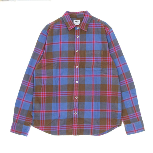 OBEY Camicia Manica Lunga Uomo Orchard L/s Woven Brown Multi da uomo