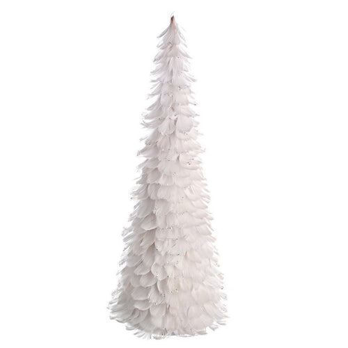 Albero decorativo Softy con piume artificiali per decorazione natalizia