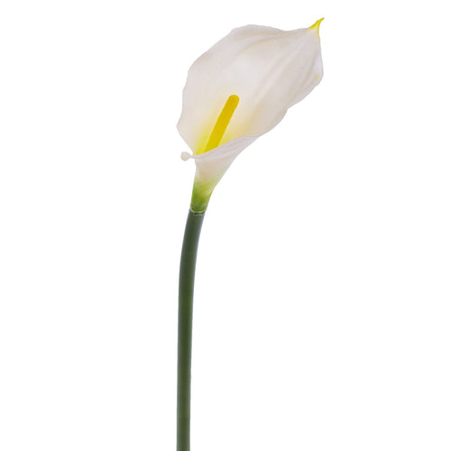 Calla artificiali h 70 cm bianca effetto realistico con foglie verdi