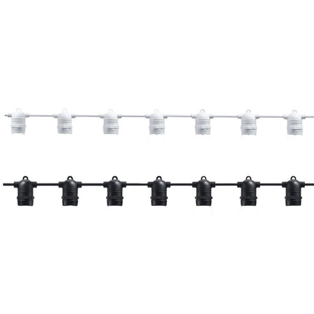 Catena Luminosa Con 15 Portalampada E27 Luci Decorative Prolungabile Ip54 P01-s01-15