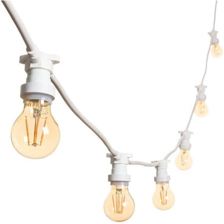 Catena Luminosa Con 15 Portalampada E27 Luci Decorative Prolungabile Ip54 P01-s01-15