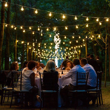 Catena Luminosa Con 15 Portalampada E27 Luci Decorative Prolungabile Ip54 P01-s01-15