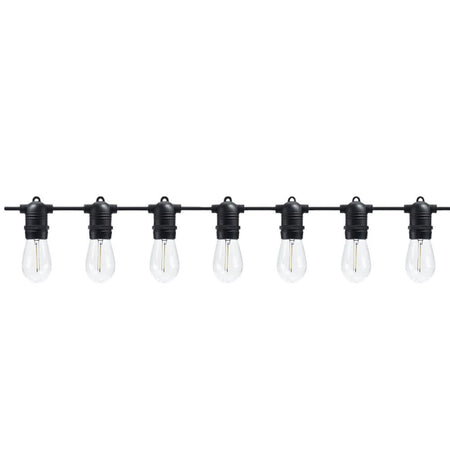 Catena Luminosa Con 15 Portalampada E27 Luci Decorative Prolungabile Ip54 P01-s01-15