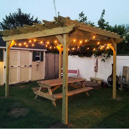 Catena Luminosa Con 10 Portalampada E27 Luci Decorative Prolungabile Ip54 P01-s01-10