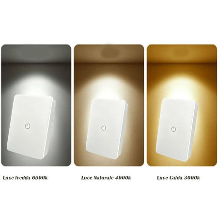 Luce Notturna A 4 Led Con Doppia Emissione Luce Con Interruttore Touch 0.6w Xgcmd-002