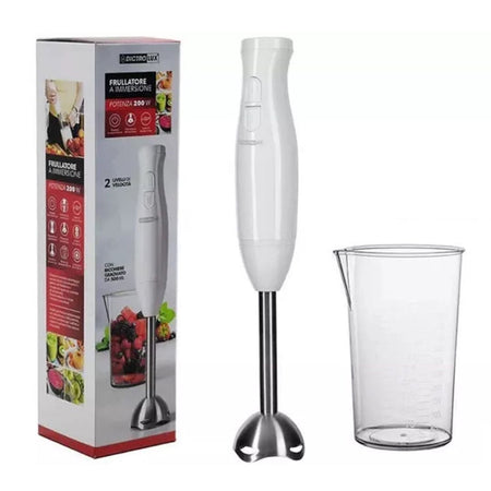Frullatore A Immersione 200w Con Bicchiere 500ml Tritatutto 2 Velocita' Mixer Frutta