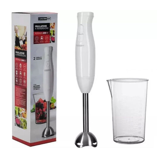 Frullatore A Immersione 200w Con Bicchiere 500ml Tritatutto 2 Velocita' Mixer Frutta