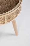 Tavolino Clevon struttura in materiale vegetale e rattan per arredamento set da 3