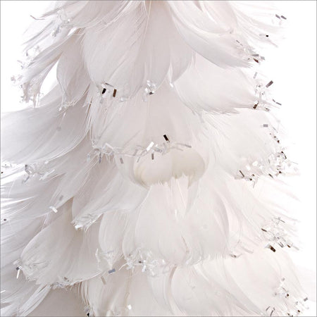 Albero decorativo "Softy" con piume artificiali per decorazione natalizia
