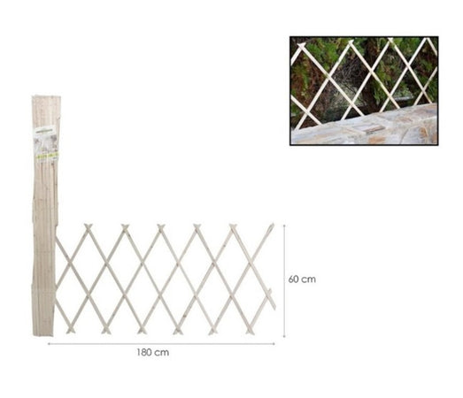 Traliccio Estensibile In Legno Naturale Chiaro Piante Rampicanti Giardino 180x60cm 222729