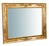 Biscottini Specchiera da parete verticale/orizzontale in legno finitura foglia oro anticato L91xPR5xH111 cm Made in Italy