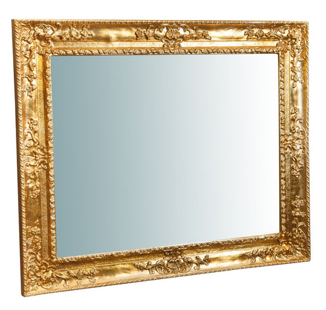Biscottini Specchiera da parete verticale/orizzontale in legno finitura foglia oro anticato L91xPR5xH111 cm Made in Italy
