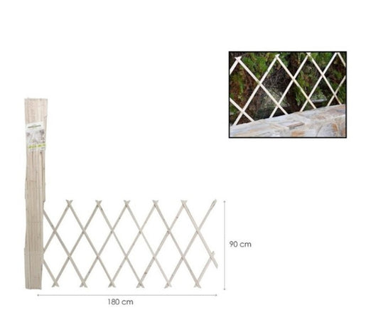 Traliccio Estensibile In Legno Naturale Chiaro Piante Rampicanti Giardino 180x90cm 222733