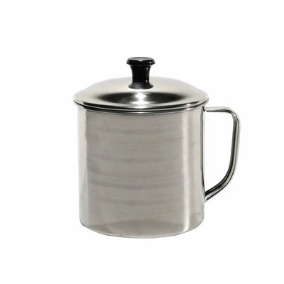 Bollilatte In Acciaio Inox H17xø11cm Con Coperchio Capacità Pentolino 850 Ml Fondo Spesso