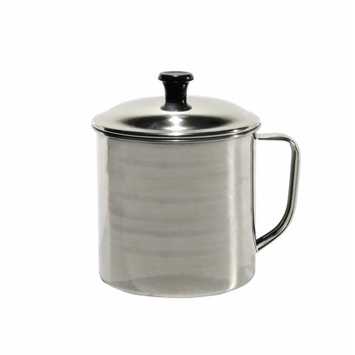 Bollilatte In Acciaio Inox H17xø11cm Con Coperchio Capacità Pentolino 850 Ml Fondo Spesso