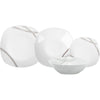 Set Servizio Di Piatti In Porcellana 19pz Forma Quadrata Con Motivo Astratto Linee Grigie
