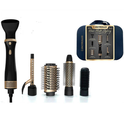 Kit Spazzola Phon Multiuso Modellante Ad Aria Calda 6 In 1 700 W Con Valigetta Accessori