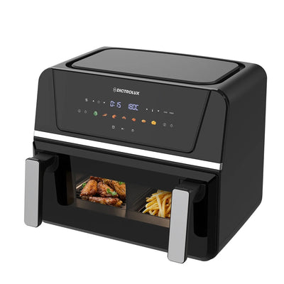 Friggitrice Ad Aria Scomparto Doppio O Singolo 10lt 1700w Display Led Funzione Sync Finish