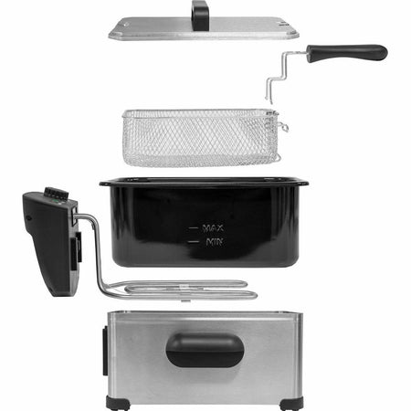 Friggitrice Elettrica Professionale In Acciaio Inox Cesto 3lt 2000w Con Maniglia Coperchio