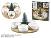 Set Antipastiera 5 Posti Per Antipasti Di Natale Con Base In Bamboo Coppette In Ceramica