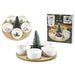 Set Antipastiera 5 Posti Per Antipasti Di Natale Con Base In Bamboo Coppette In Ceramica