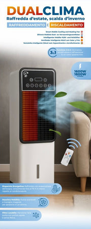 Stufa Elettrica Portatile 3in1 Riscaldatore Aria Calda Fredda Umidificatore Telecomando