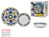 Set Servizio Di Piatti In Porcellana 18 Pz Decorazione A Fiore Classica Maiolica Da Tavola
