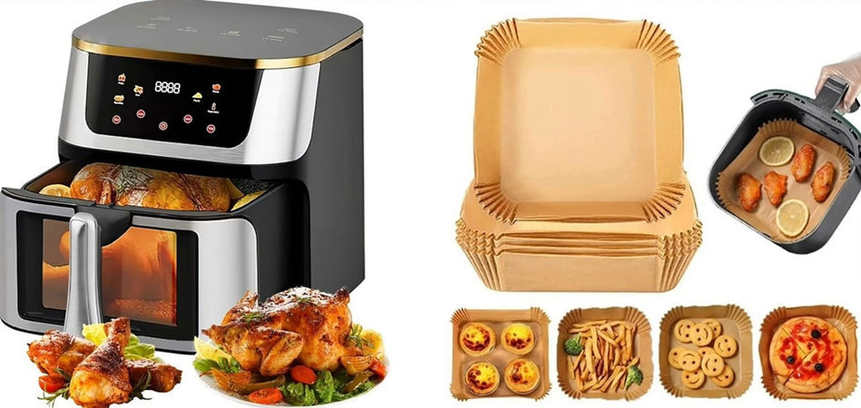 Friggitrice Ad Aria 15lt Touch Led 8 Programmi Finestra Visibile Senza Olio + 50pz Carta