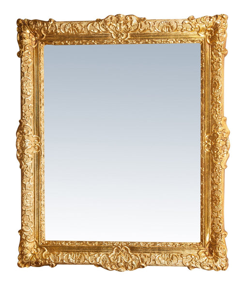 Biscottini Specchiera da parete verticale/orizzontale in legno finitura foglia oro anticato L93xPR5,5xH107 cm Made in Italy