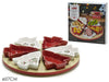 Antipastiera 6 Posti Con Base In Bamboo ø27cm Girevole 6 Coppette Ceramica Alberi Natale