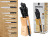 Set Ceppo Coltelli In Acciaio Inox Da Cucina 8 Pezzi Con Stand Portacoltelli In Legno