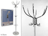 Attaccapanni Appendiabiti Da Terra Con 17 Ganci In Metallo Cromo Bianco Base In Marmo 175cm