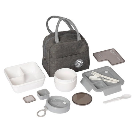 Set Lunch Box Con Borsa Termica Contenitori Posate 6pz Per Pranzo Ufficio Scuola Campeggi
