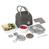 Set Lunch Box Con Borsa Termica Contenitori Posate 6pz Per Pranzo Ufficio Scuola Campeggi