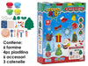 Kit Gioco Per Bambini +3 Anni Creativo A Tema Natalizio Con Plastilina 19 Accessori