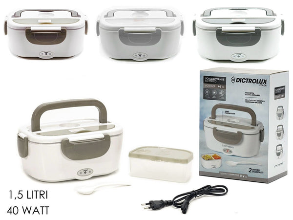 Scaldavivande Elettrico 40w Portatile Capacità 1,5lt 2 Scomparti Vaschette Estraibili