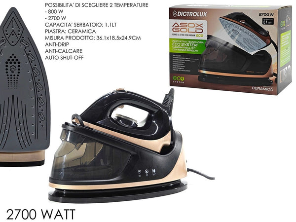Ferro Da Stiro Con Caldaia 2700w Serbatoio 1,1lt Piastra In Ceramica Tecnologia Eco System