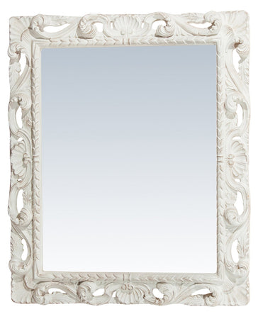 Biscottini Biscottini Specchiera Parete Legno Bianca Anticata 94x6.5x114 Vert Orizzontale