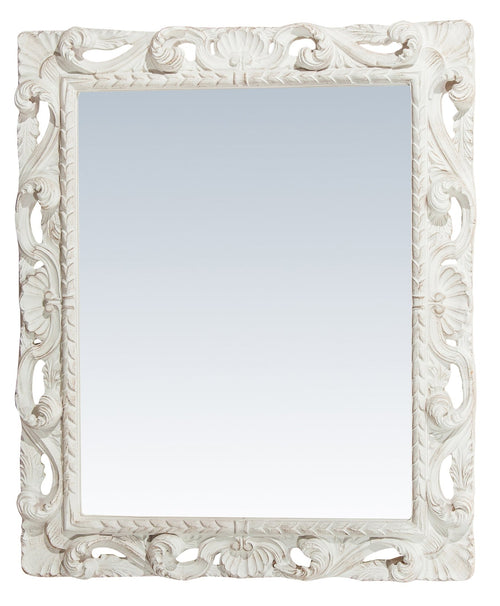 Biscottini Biscottini Specchiera Parete Legno Bianca Anticata 94x6.5x114 Vert Orizzontale