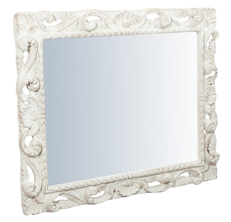 Biscottini Biscottini Specchiera Parete Legno Bianca Anticata 94x6.5x114 Vert Orizzontale